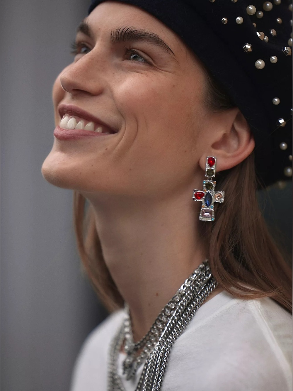 Free People Statement Multicolor Cross Drop Earrings - Women Jewelry